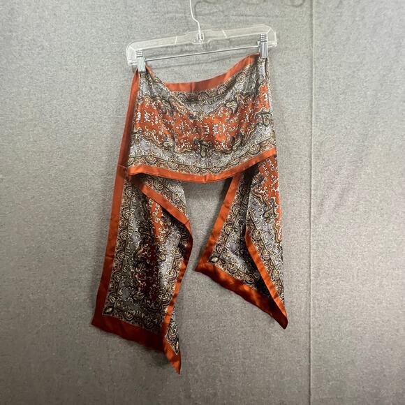 Silk Scarf Brown Multicolor - Picture 2 of 5